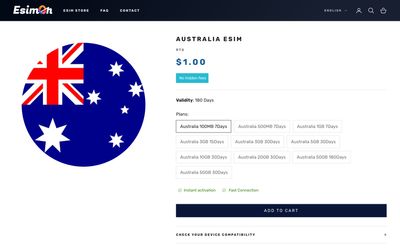 eSIM-On Shop plan details page