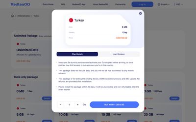 página de detalles del plan de RedteaGO