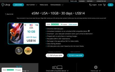 Ubigi plan details page