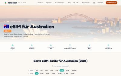 JamboSim plan details page