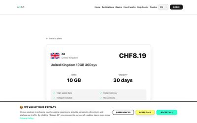 Lumbus plan details page