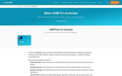 NovuSIM plan details page