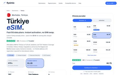 pagina dei dettagli del piano di Flysimio