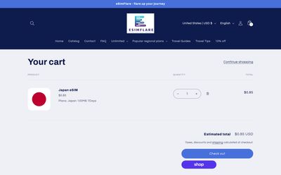page panier de eSimFlare