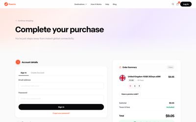 Roamix cart page