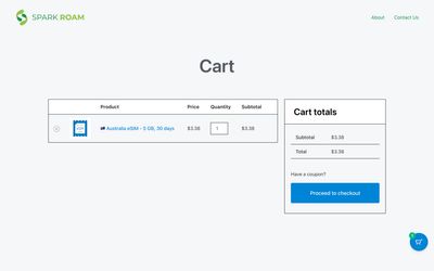 Spark Roam cart page
