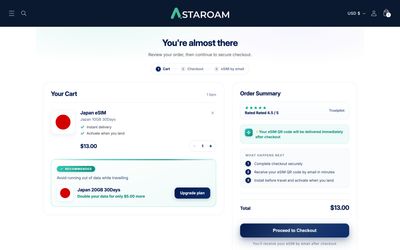 pagina del carrello di Astaroam