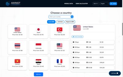Awinst Connectのプラン一覧ページ