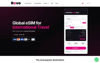 Revo eSIM home page