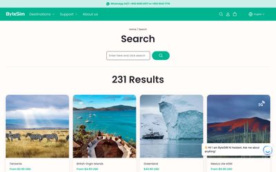 pagina di ricerca di ByteSIM