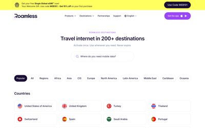 Roamless search page