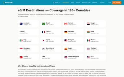 NovuSIM search page