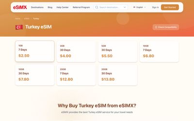 pagina elenco piani di eSIMX