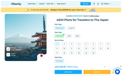 iRoamly plans list page