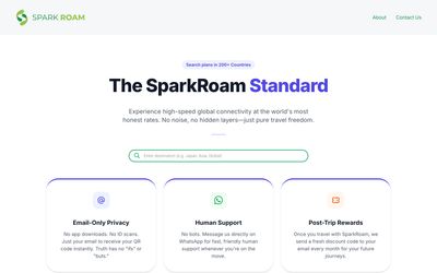 Spark Roam plans list page