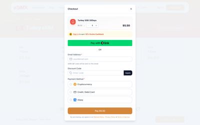 pagina di pagamento di eSIMX