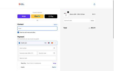 LATAM Travellersの購入ページ