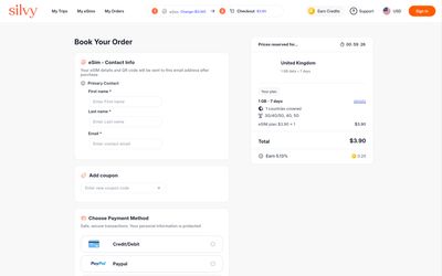 page de paiement de Silvy