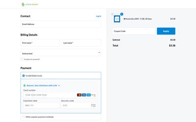 Spark Roam checkout page