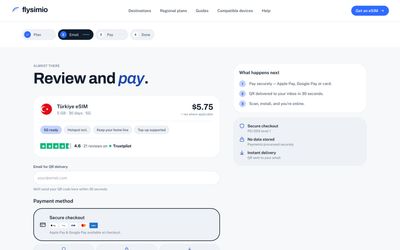 pagina di pagamento di Flysimio