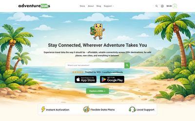 página de inicio de AdventureSIMs