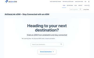página de inicio de airdatalink