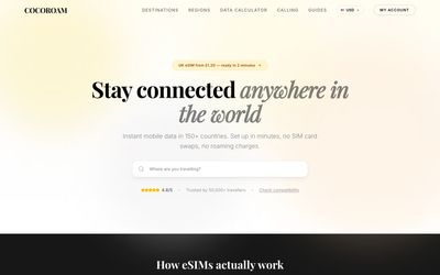 CocoRoam home page