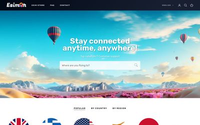 eSIM-On Shop home page