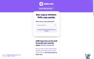 página de inicio de ESIM.DOG 🐶