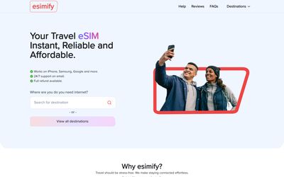 Esimify home page
