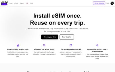 eSIMPalのホームページ
