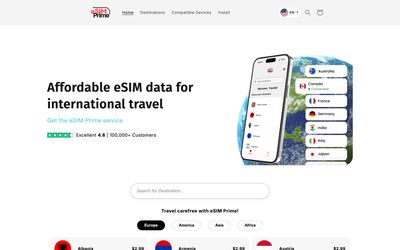 pagina iniziale di eSIM Prime