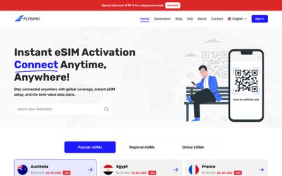 pagina iniziale di Flysimo