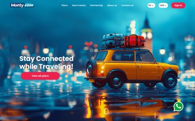 Monty eSIM home page