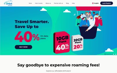 Orbit Mobile home page