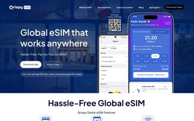 Qrispy eSIM home page