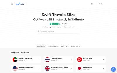 page d'accueil de SimSwift