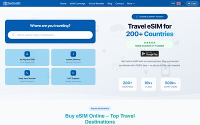 pagina iniziale di Tourist eSIM