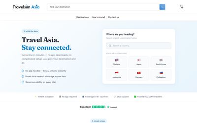 Travelsim Asia home page