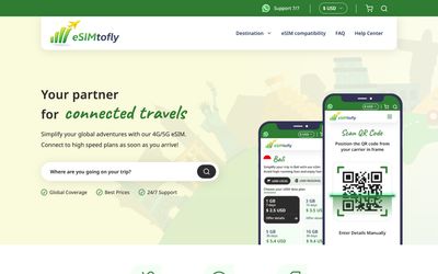 page d'accueil de Esimtofly