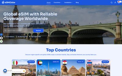 página de inicio de Esimglobe