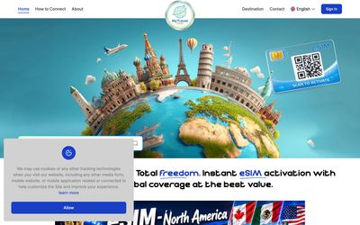 MyTravel eSIMのホームページ