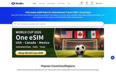 página de inicio de RedEx eSIM