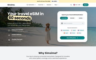 página de inicio de Simsima