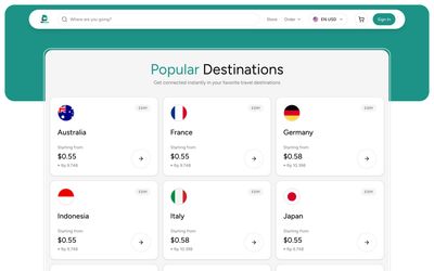 página de inicio de Hiroaming