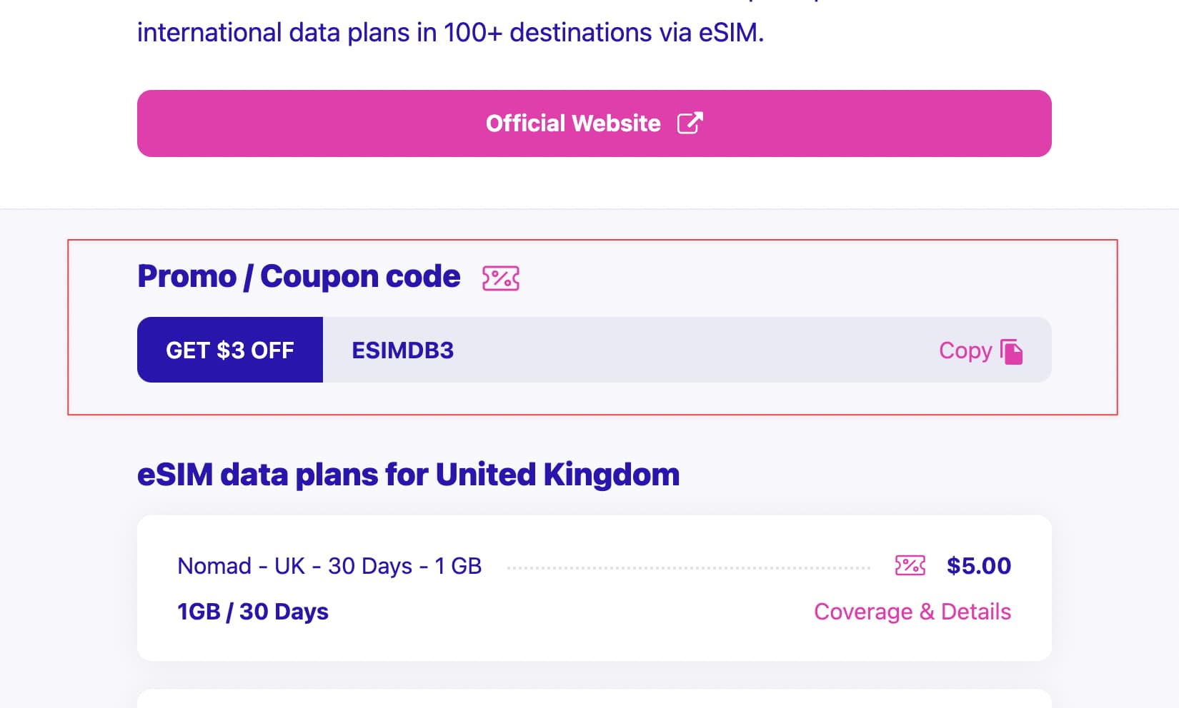 Find Promo  Codes  Coupons  for eSIM Plans and Save