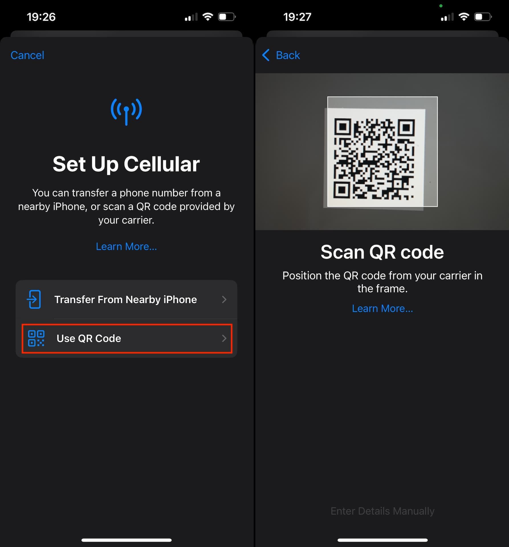 How to install eSIM on iPhone with QR code
