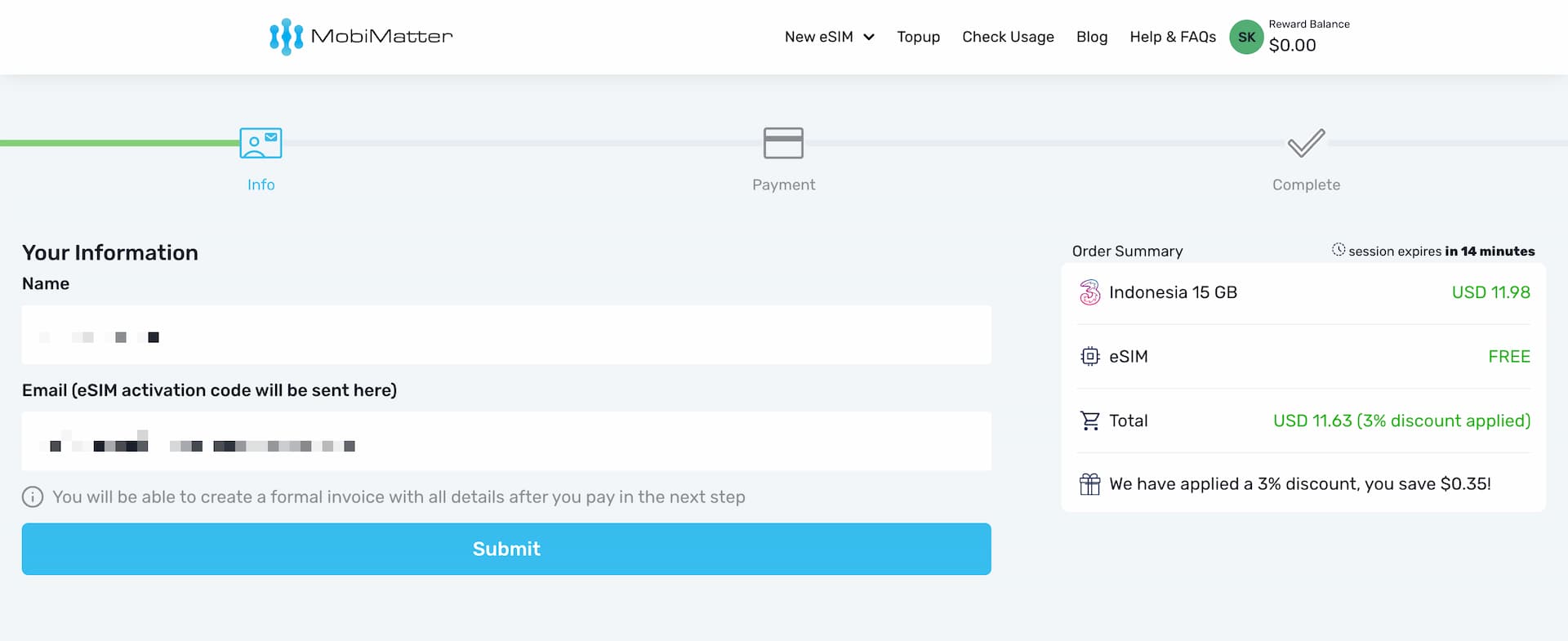 Purchasing eSIM from MobiMatter and their member benefits explained