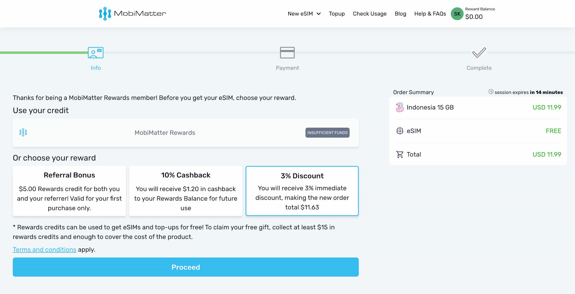 Purchasing eSIM from MobiMatter and their member benefits explained