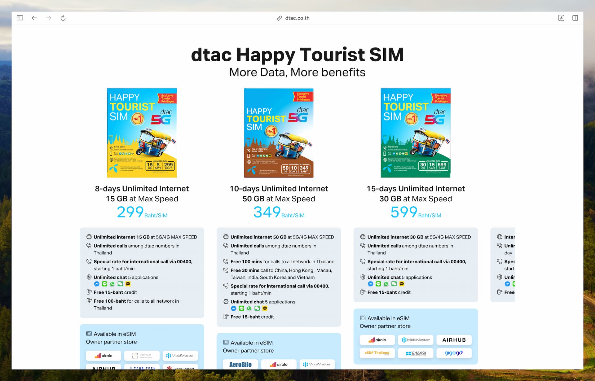 dtac happy tourist sim 8 days